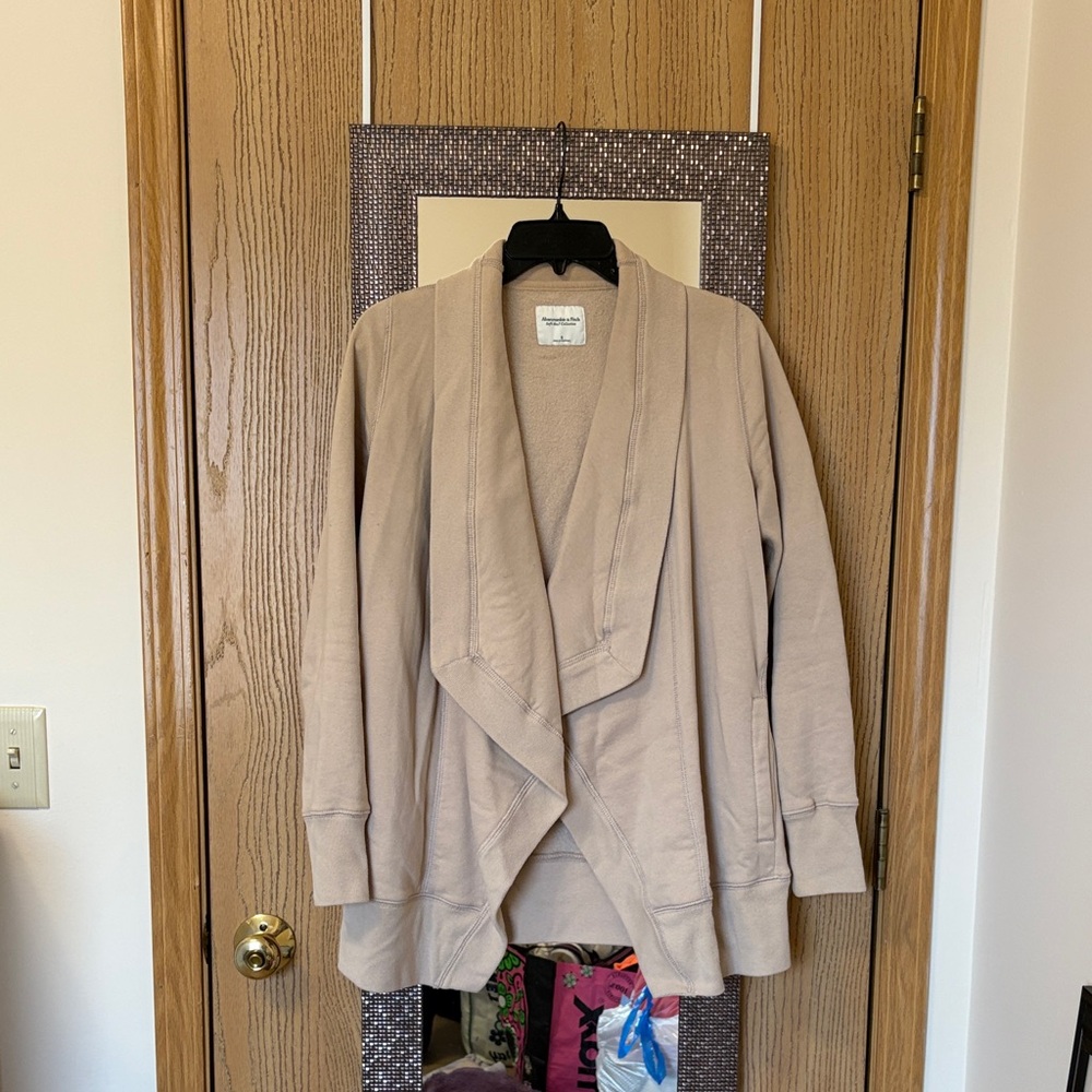 Abercrombie & Fitch Light Tan Drape Cardigan